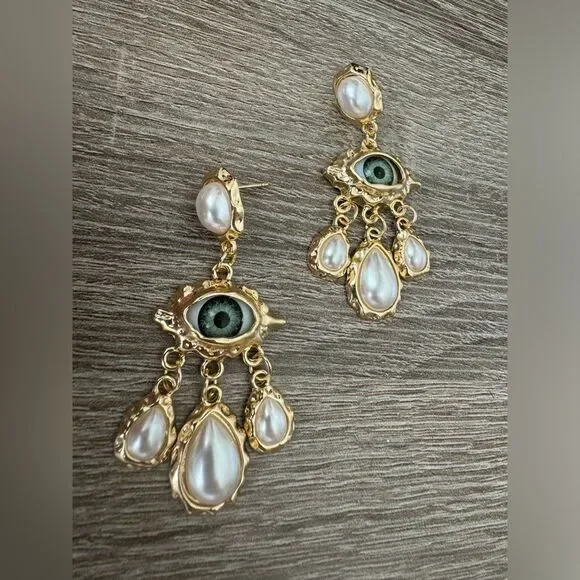 Evil eye earrings N689 - Picture 3 of 5